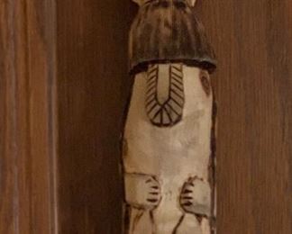 Native American carved walking stick