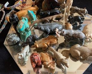 Zuni Fetishes : hand carved by, Karen Zunic, Lance Chema, Vivelia Cheana, Alex Tsethlikai, Kent Banteah, Ron Leahty, Sedrick Barteah, Herbert Him, and many more!