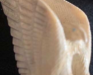 Miniature carved eagle with turquoise eye
