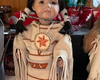 Native American doll notice the handmade dress and accessories