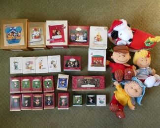 Peanuts Hallmark ornaments and toys