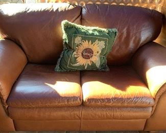 Leather love seat