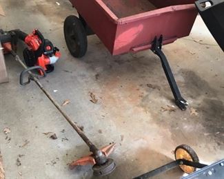 Lawn cart, weed-eater