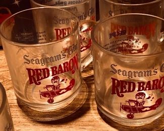 One set of many vintage bar glasses