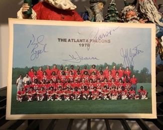 1978 Signed Falcons Football Team  Photograph                   Wally Francis, Jeff Yeater, Dennis Pearson, Paul Ryckman