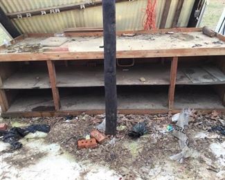 Large Wood Shelving Table