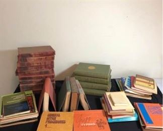 Assortment of Vintage Encyclopedias and Books