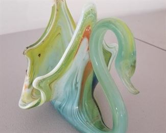 Art Glass Swan Napking Holder