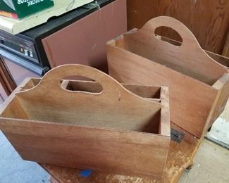 Handmade Wood Carrying Totes