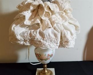 Vintage Hurricane Electric Lamp & Shade