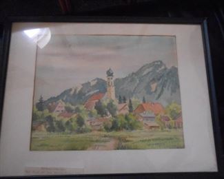 Watercolor of Oberammergau 