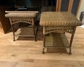 #18	Rattan and metal table 20"x20" 2@$25 each
