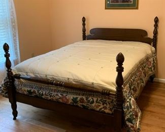 #30	4 poster full size bed on casters with mattress	 $125.00 
