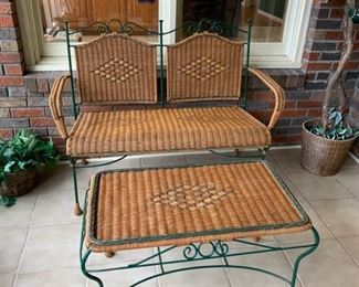 #37	Wicker and wrought iron settee	 $40.00        #38	Wicker and wrought iron table	 $20.00 

