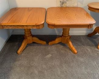 #41	Solid oak table 22.5"x26.5"x21" 2@$30
