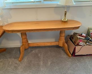 #42	Solid oak console/sofa table 53"x15"x 24"	 $40.00 
