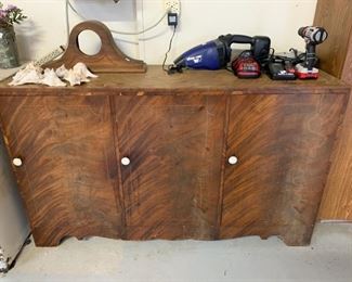 #62	Antique burl wood cabinet 60"x18"36"	 $30.00 
