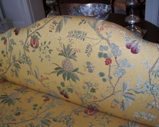 Beautiful silk fabric on sof