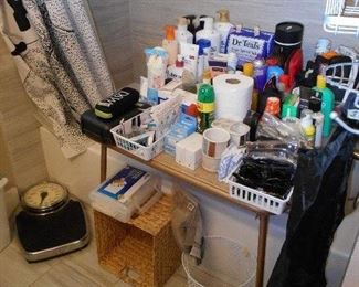 toiletries, scale, foot massager, etc.