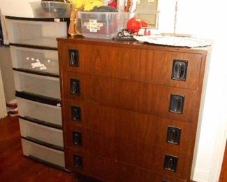 dresser, storage containers, misc.