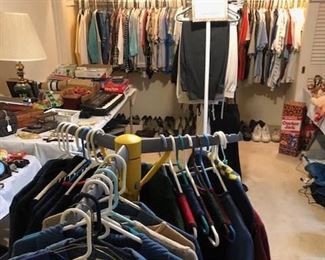 Quality women's clothing (size 8, sm, med) & men's clothing (size 42 jacket, 36 pants, med, lg)