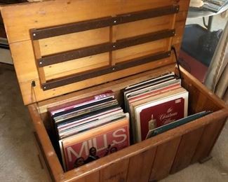 Collector vinyl records, cedar chest