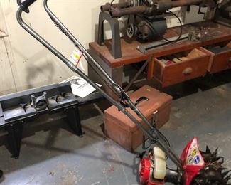 Rototiller, miter table, etc.