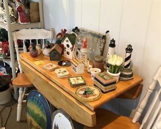 Drop-leaf table & 2 chairs