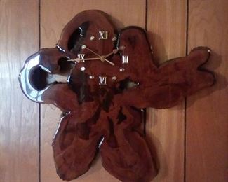 Cypress, walnut??? Highly polished clock