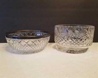 Cut and pressed glass bowls