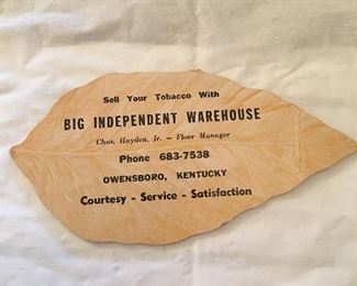 Owensboro KY Tobacciana advertising Big I Tobacco Warehouse needles