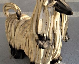 Side View of Afghan Hound "Snoodle" Pottery Figurine Assumed by Almazetta Casey