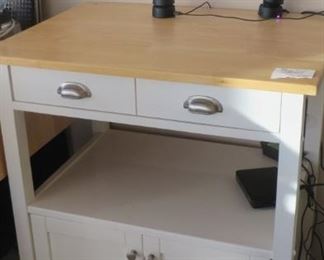 White Cabinet with Wheels