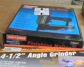 Chicago 4 1/2 Angle Grinder, Craftsman Nailer