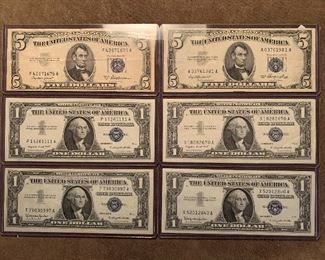 $5 and $1 Silver Certificates 