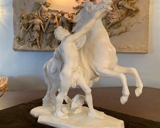 Large Plaster Reproduction Marly Horse by Guillaume Coustou