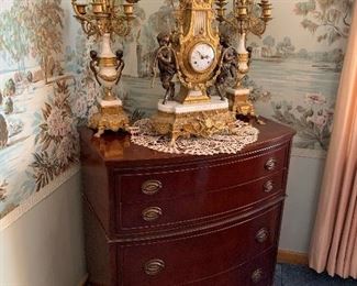 Italian Imperial Garniture Clock with Candlesticks