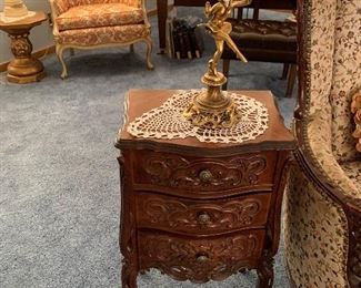 French style Carved 3 Drawer Stand and Davart Pixie Compote