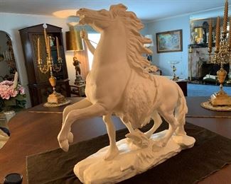 Large Plaster Reproduction Marly Horse by Guillaume Coustou