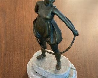 Bronze Hula-Hoop Girl by Ferdinand Preiss