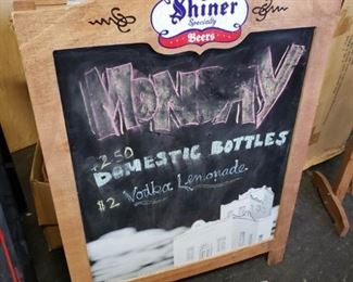 Shiner Beer Double sided sandwich board A-frame chalkboard