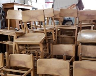 (50) Vintage Natural wood library chairs