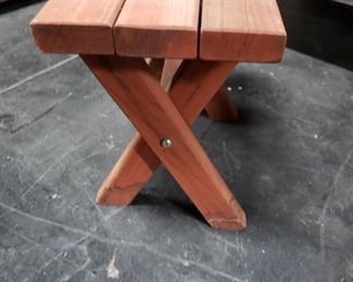 1 Vintage Redwood Picnic bench seat