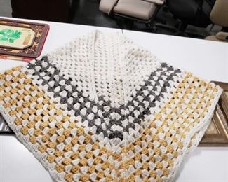 Handmade crocheted pancho