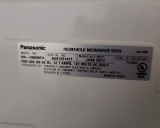 Panasonic # NN-965BFX Inverter black household microwave (like new)