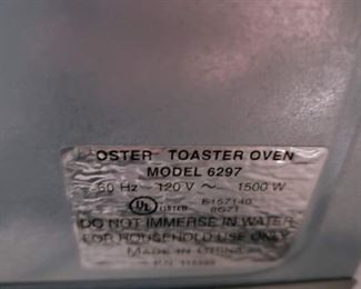 Oster stainless steel toaster oven #6297 1500 watt 120v