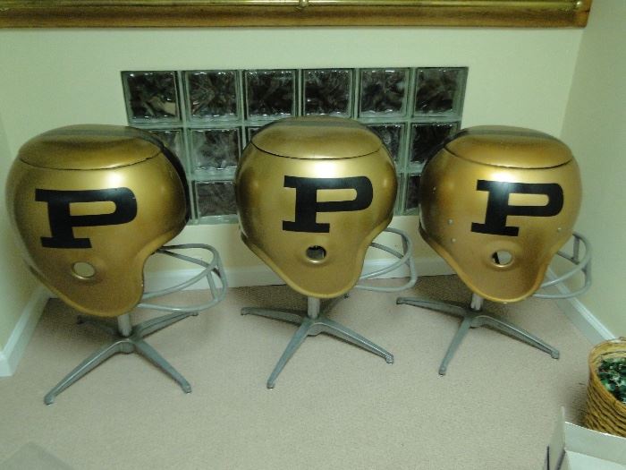RARE Purdue University football helmet bar seats