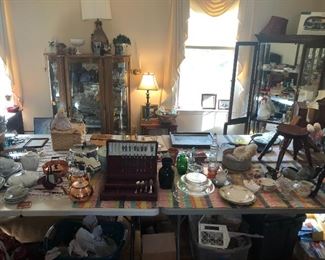 Tables full of vintage finds