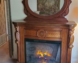 Electric fireplace ( puts off nice amount of heat)