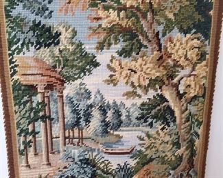 Tapestry with hanging rod.